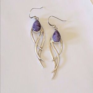 Purple Charoite Sterling Earrings